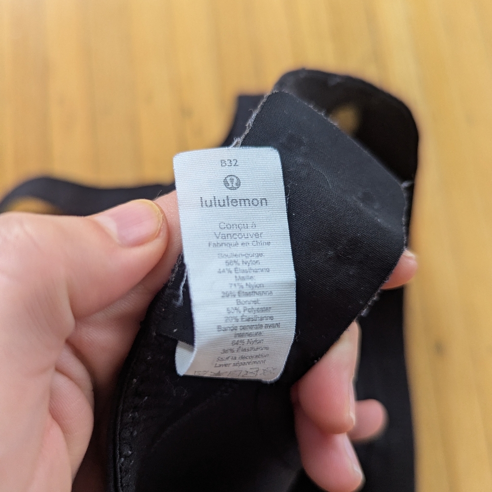 Lululemon Sports Bra - Size 32B - Black - Picture 4 of 4